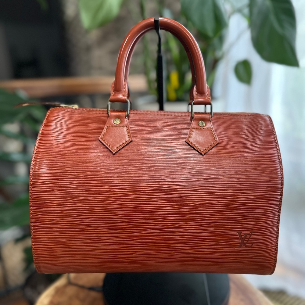 Louis Vuitton Speedy 25 Epi Leather Kenya Brown Bag Lock Key #301 COA Dust Bag - Picture 4 of 16